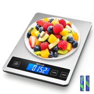 ticwell essential food scale: 33lb digital kitchen scale for precise cooking, baking, and portion control - stainless steel, lcd display, touchscreen - 1g graduation, 5 units logo