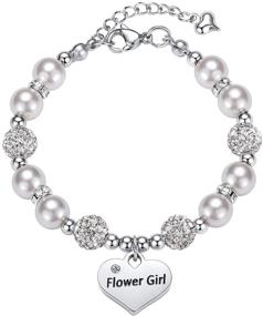 img 4 attached to Bracelet Pendant Rhinestone Flowergirl Jewelry