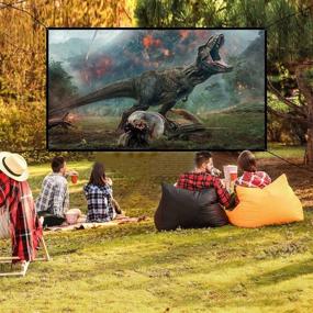 img 1 attached to Projector Screen 150 Inch Fold-Able Projector Screen 16:9 White Projection Screen Washable HD Movie Screen Anti-Crease For Office Meeting PPT Home Theater Indoor Outdoor Party