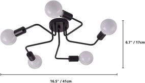 img 1 attached to 💡 Surpars House 5-Light Industrial Flush Mount Ceiling Light in Black