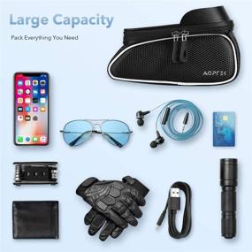 img 1 attached to Waterproof Bike Bag with Phone Mount Holder - Secure Cycling 🚲 Pouch for iPhone, Samsung - Touch Screen & Repair Tool Kits Included