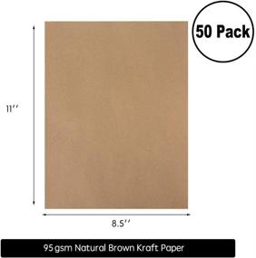 img 3 attached to 📄 Set of 50 Kraft Paper Sheets - Rustic Sketch Drawing Art Paper for Journals & Scrapbooks - Perfect for Brown Stationery, D.I.Y. Projects - Letter Size 8.5 x 11 Inches - Compatible with Laser & Inkjet Printing