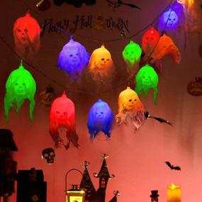 img 3 attached to 🎃 Spooky Skull Halloween String Lights: 10 LEDs Battery Operated, 2 Modes (Steady-on/Flash) – Perfect Decor for Patio, Garden, Gate, and Party!