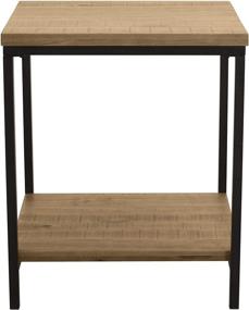 img 3 attached to 🪑 Ravenna Home Justin Rustic Wood Grain Side End Table, 20"W - Amazon Brand