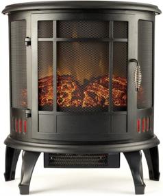 img 2 attached to 🔥 e-Flame USA Regal Free-Standing Electric Fireplace Stove - Enhancing 3-D Log and Fire Display (Black)