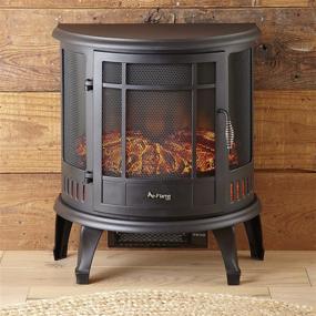 img 1 attached to 🔥 e-Flame USA Regal Free-Standing Electric Fireplace Stove - Enhancing 3-D Log and Fire Display (Black)