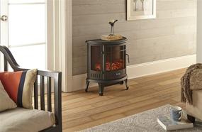 img 3 attached to 🔥 e-Flame USA Regal Free-Standing Electric Fireplace Stove - Enhancing 3-D Log and Fire Display (Black)