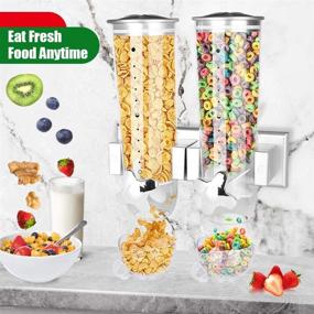 img 3 attached to Convenient Dual Control Wall Mount Double Dry Cereal Dispensers – Perfect for Cereal, Nuts, Coffee Beans, Trail Mix, and more!