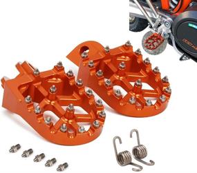 img 4 attached to 🏍️ JFG RACING CNC Wide Dirt Bike Foot Pegs| Motorcycle Footpegs Pedals Rests for 65-1290 SX SXF EXC EXCF XC XCF XCW SUPER MOTO ENDURO ADVENTURE FREERIDE 98-18 Offroad