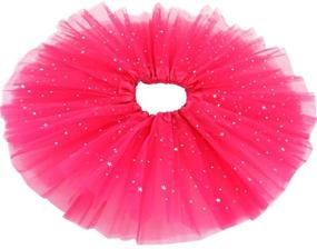 img 2 attached to 👗 BGFKS Hot Pink Girls Dress Up Tutu Skirt Set with Flower Crown Wreath Headband and Wand - Ages 1-3T