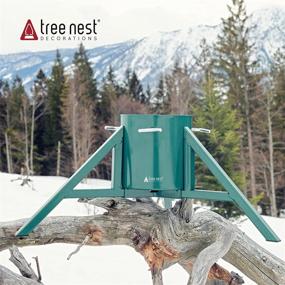 img 3 attached to Modern Geometric Design Tree Nest Stand Base Holder |Stable Steel for 8ft Real Trees| Xmas Tree Decoration | Medium Size | White