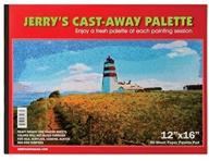 jerry's heavy duty 35lb coated white disposable palette paper - cast away artist palette pads for oils, acrylics, alkyds, and egg tempera - [50 sheets] - 12 x 16 logo