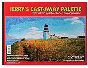 img 2 attached to Jerry's Heavy Duty 35lb Coated White Disposable Palette Paper - Cast Away Artist Palette Pads for Oils, Acrylics, Alkyds, and Egg Tempera - [50 Sheets] - 12 x 16