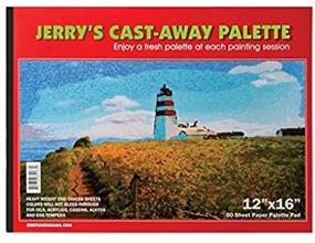 img 1 attached to Jerry's Heavy Duty 35lb Coated White Disposable Palette Paper - Cast Away Artist Palette Pads for Oils, Acrylics, Alkyds, and Egg Tempera - [50 Sheets] - 12 x 16