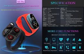 img 3 attached to M1 2 In 1 Smart Bracelet Wireless Bluetooth Headset Combo Running Music Wristband Earphone Heart Rate Blood Pressure Fitness Tracker (M1Pro-Black)