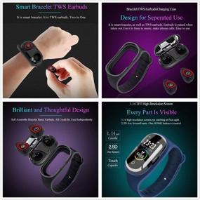 img 2 attached to M1 2 In 1 Smart Bracelet Wireless Bluetooth Headset Combo Running Music Wristband Earphone Heart Rate Blood Pressure Fitness Tracker (M1Pro-Black)