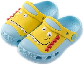 img 2 attached to Dinosaur-themed MOFEEDOUKA Slippers: Lightweight Outdoor Shoes for Boys