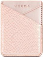 💼 luvi phone card holder wallet: stylish pu leather sticky pocket sleeve with holographic snake skin design for back of phone case - rose gold logo