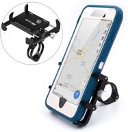 📱 metal black thick case bike & motorcycle phone mount handlebar holder - fits iphone x xr xs max 8 8s 7 plus, samsung galaxy s10 s9 s8 note 10 9 8 logo