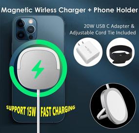 img 3 attached to 🔌 LINCK Magnetic Wireless Charger: 15W Fast-Charging Pad for iPhone 13/12/11 Pro Max, AirPods Pro & More (Silver)