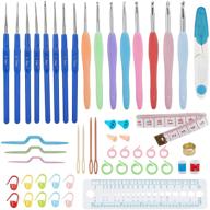 🧶 gorgecraft ergonomic crochet hooks set - 16 sizes, plastic handle, with crochet needle accessories, ideal for beginners and crochet enthusiasts logo