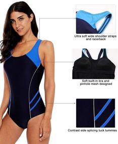 img 2 attached to BeautyIn Womens Athletic Bathing Swimsuit Sports & Fitness for Water Sports