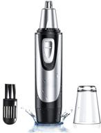 💦 professional water resistant ear, nose, and facial hair trimmer for men and women - painless dual edge blades, battery-operated with led light - bestrong nose hair remover logo