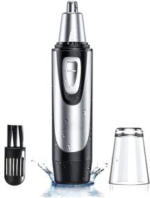 img 4 attached to 💦 Professional Water Resistant Ear, Nose, and Facial Hair Trimmer for Men and Women - Painless Dual Edge Blades, Battery-Operated with LED Light - BESTRONG Nose Hair Remover