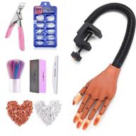 💅 complete training hand kit for acrylic nail practice: adjustable fake model hand with nail file, clipper & 300pcs nail tips logo