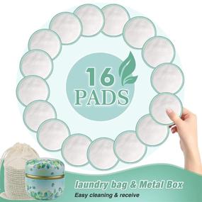 img 1 attached to 🌿 16-Pack Reusable Bamboo Cotton Makeup Remover Pads | Organic Round Cotton | Stylish Metal Box | Washable Laundry Bag | Best Gift | Eco-Friendly & Non-Toxic