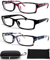 👓 optimized designer nearsighted myopia glasses - [anti eyestrain] for cell phone, computer, and reading logo