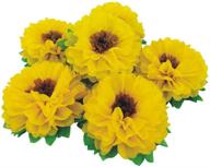 mybbshower tissue paper sunflowers: vibrant wall decorations for birthday parties & home, pack of 6 logo