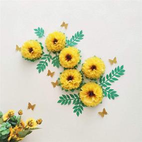 img 2 attached to Mybbshower Tissue Paper Sunflowers: Vibrant Wall Decorations for Birthday Parties & Home, Pack of 6