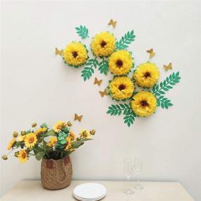img 3 attached to Mybbshower Tissue Paper Sunflowers: Vibrant Wall Decorations for Birthday Parties & Home, Pack of 6