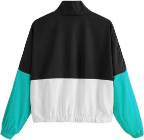 img 3 attached to SweatyRocks Womens Colorblock Drawstring Windbreaker Women's Clothing for Coats, Jackets & Vests