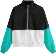 sweatyrocks womens colorblock drawstring windbreaker women's clothing for coats, jackets & vests logo