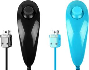 img 2 attached to 🎮 Black and Blue Wii U Console Remote and Nunchuk Nunchuck Controller - Set of 2 Packs