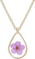 🌸 bonaluna: exquisite pressed flower pendant necklace - beautiful jewelry for girls logo