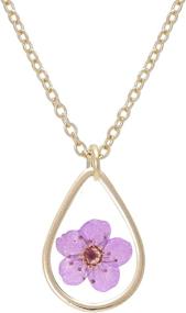 img 1 attached to 🌸 BONALUNA: Exquisite Pressed Flower Pendant Necklace - Beautiful Jewelry for Girls