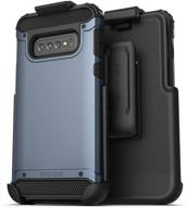 📱 rugged encased belt case for samsung galaxy s10: clip-on armor case with swivel holster (slate blue) logo