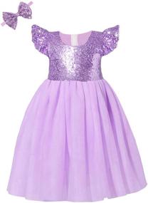 img 4 attached to 👗 Elegant Sequin Ruffle Dress for Flower Girls - Cilucu Girl Tutu Princess Sparkle