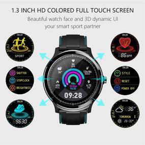 img 3 attached to 📱 1.3" Full Touch Screen Smart Watch for Android and iOS Phones - IP68 Waterproof Fitness Tracker with Pedometer, Heart Rate, and Sleep Monitor for Men and Women