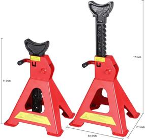 img 2 attached to 🚗 CARTMAN Jack Stands: 3 Ton Capacity with Outer Foot Pad - 1 Pair