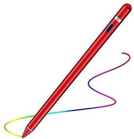 img 2 attached to Apple-Compatible Active Stylus Pencil, Touch Screen Stylus Pens for Kids, Students - Capacitive Drawing & Writing, High Sensitivity - Tablet & Smartphone Stylus (Red)