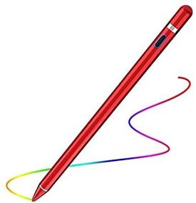 img 3 attached to Apple-Compatible Active Stylus Pencil, Touch Screen Stylus Pens for Kids, Students - Capacitive Drawing & Writing, High Sensitivity - Tablet & Smartphone Stylus (Red)