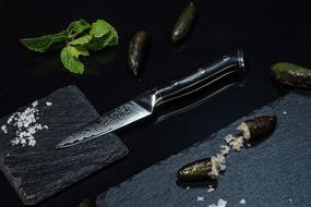 img 1 attached to 🔪 Oxford Chef 3.5 Inch Paring Knife - Best Quality Damascus Japanese VG10 Super Steel, 67 Layer High Carbon Stainless Steel - Razor-Sharp, Stain & Corrosion Resistant, Exceptional Edge Retention