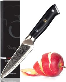 img 4 attached to 🔪 Oxford Chef 3.5 Inch Paring Knife - Best Quality Damascus Japanese VG10 Super Steel, 67 Layer High Carbon Stainless Steel - Razor-Sharp, Stain & Corrosion Resistant, Exceptional Edge Retention