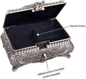 img 1 attached to 🎁 Feyarl Vintage Jewelry Trinket Box - Elegant Storage Case for Rings, Earrings, and Necklaces - Perfect Wedding or Birthday Gift - Home Decorative Organizer (6.7 x 4.7 x 3.5 inch)