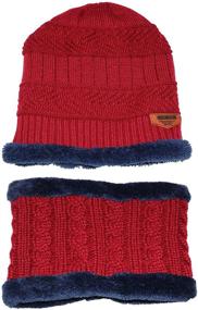 img 2 attached to Warm & Stylish: ZZLAY Kids Winter Thick 🧣 Beanie Hat Scarf Set for Ultimate Cold Weather Protection