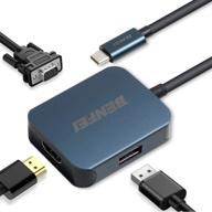 usb-разветвитель с портом c, адаптер usb type-c к hdmi vga, адаптер usb c к usb, совместим с macbook pro, surface book 2, dell xps, pixelbook и другими - улучшенный поиск по seo логотип